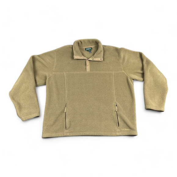 Vintage LL Bean Sweater Adult EXTRA LARGE Brown Fleece Pullover Polartec Y2K - Picture 1 of 8